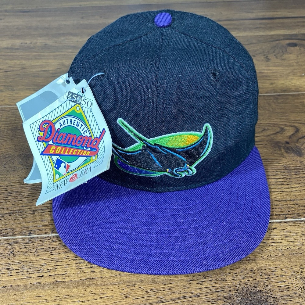 Deadstock Vintage 90s MLB Tampa Bay Devil Rays New Era 5950 Hat Made In USA Sz 7